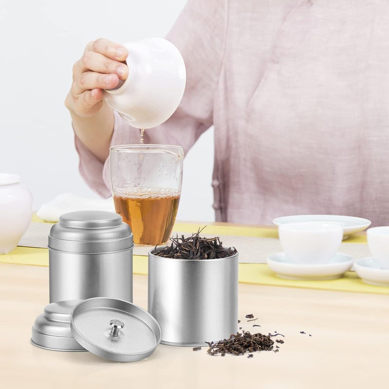 TRISCO Tea Tin with Airtight Double Lids for Loose Leaf Tea Storage, 8 Oz Kitchen Small Tin Can and Tea Canister for Tea Coffee Sugar Candy Spices (12 Pcs) - Image 5